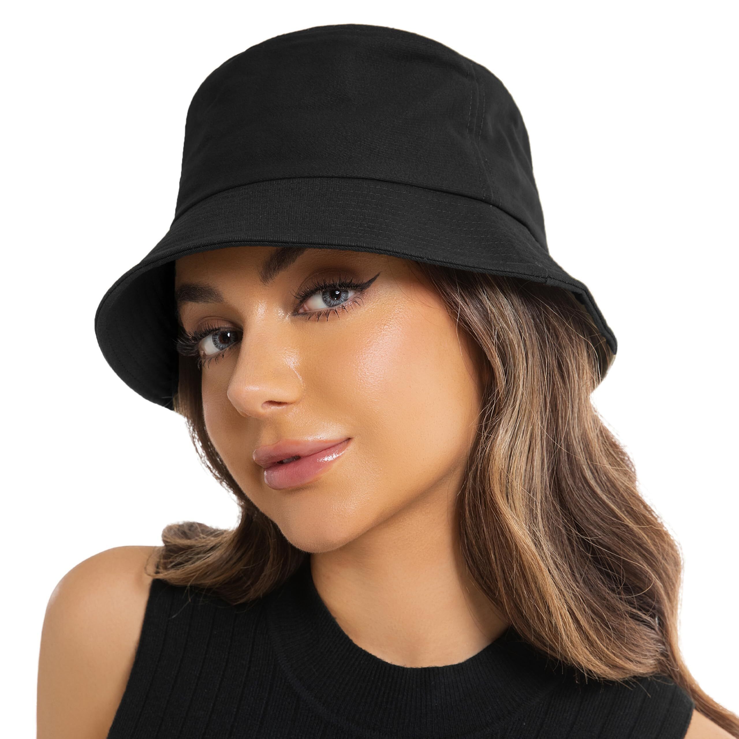 8744 Solid Color Bucket Hat Summer Beach Fishmen Hat For Lady Adult Unisex